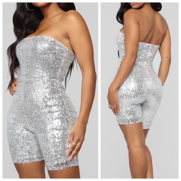 Kala Vella Pants - ⚫️5/25 Silver Sequin Romper